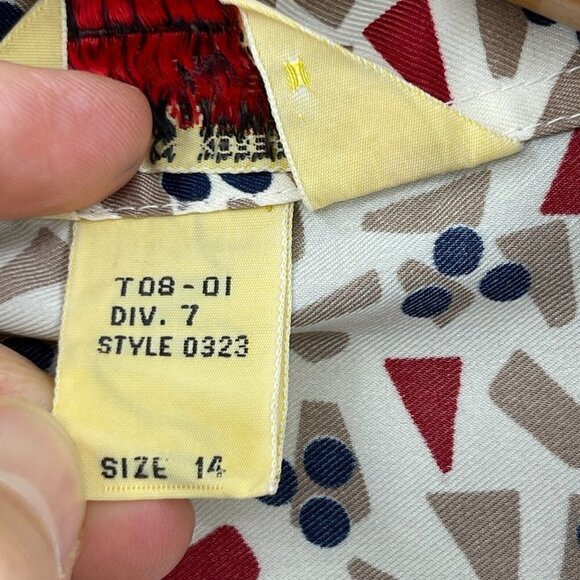 Sears Vintage 70s Perma-Prest Geometric Spread Collar Button Up Shirt - Picture 8 of 10